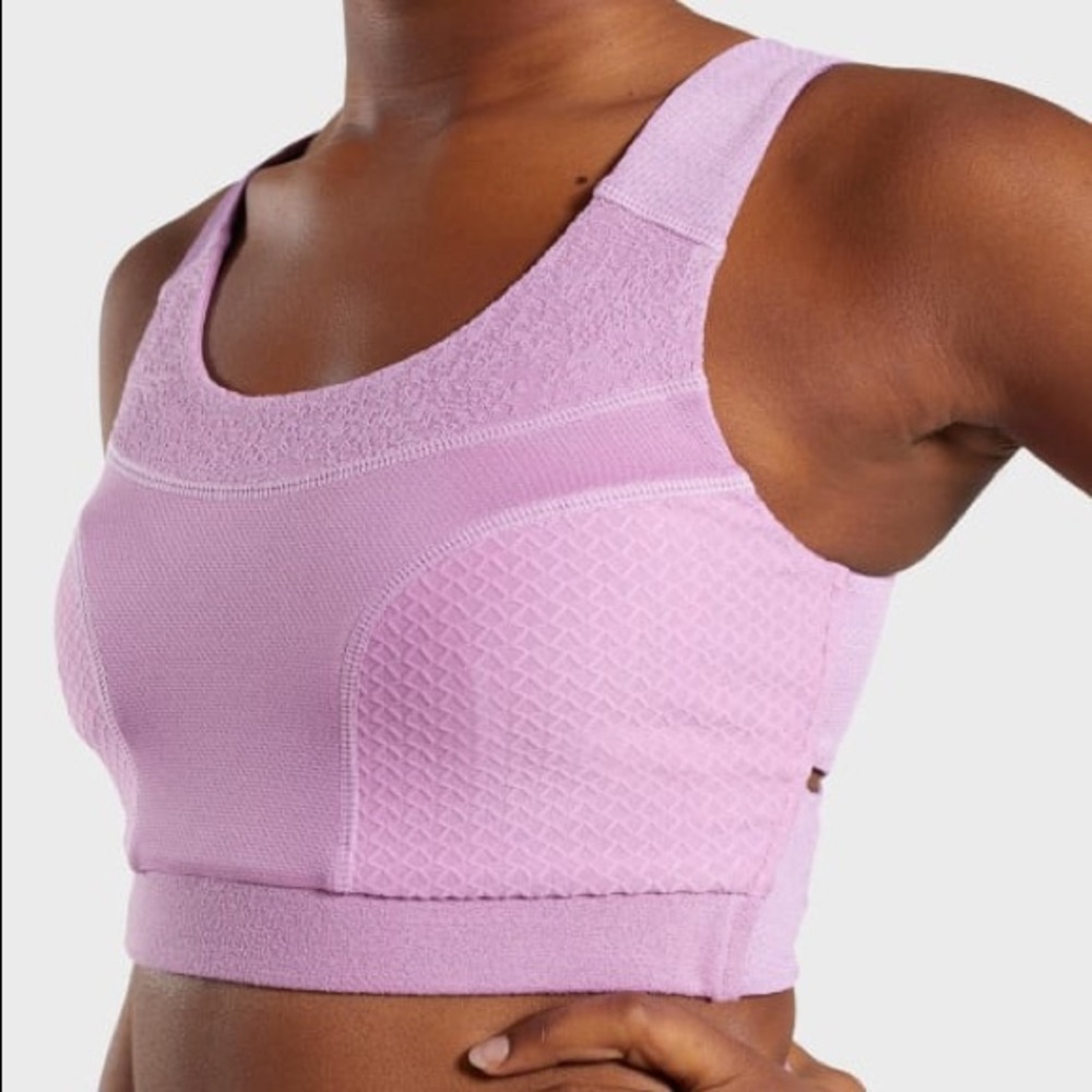 NEW Gymshark True Texture Sports Bra, Pink, size S - Picture 6 of 6